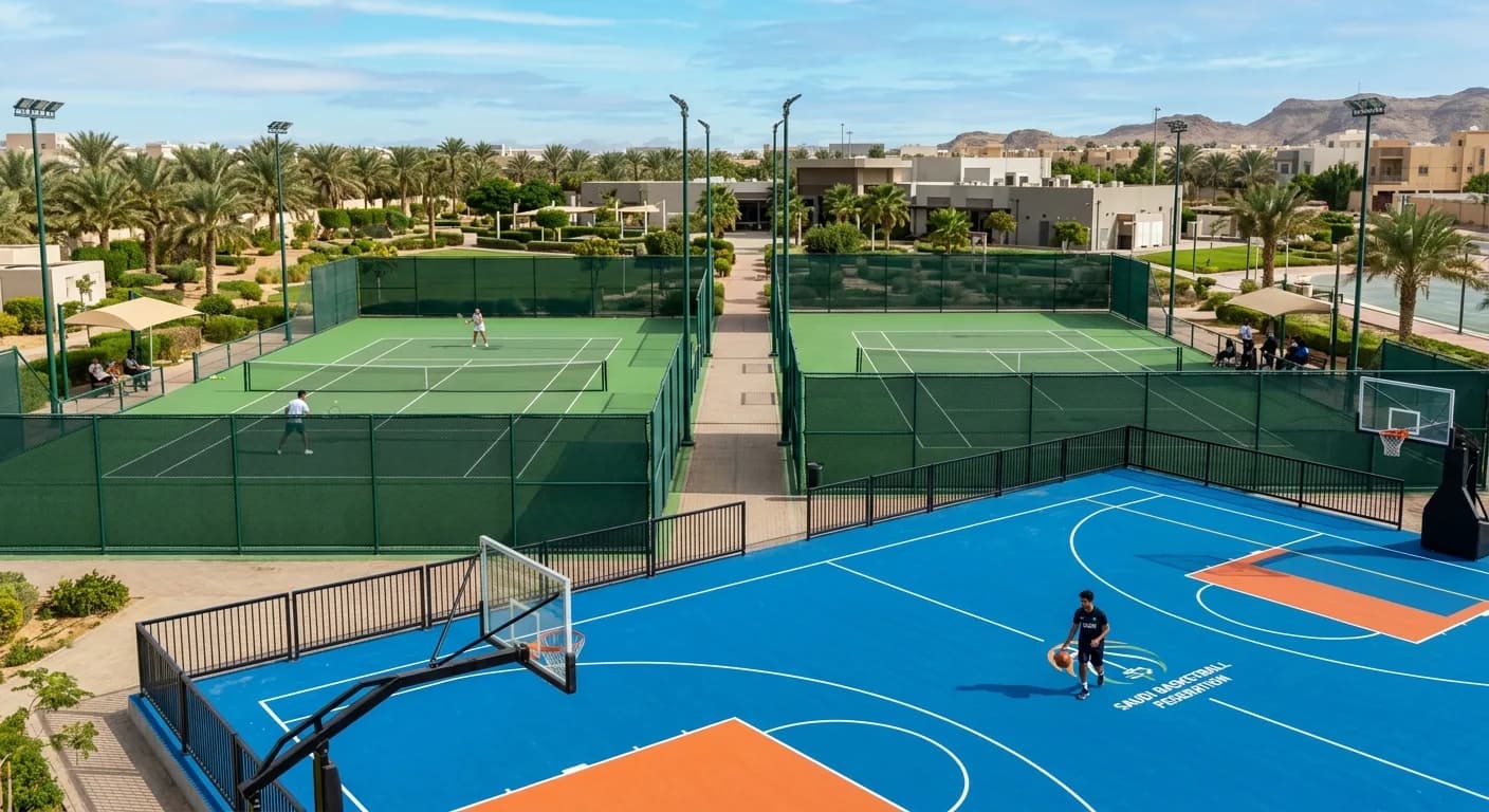 ملاعب تنس وسلة
